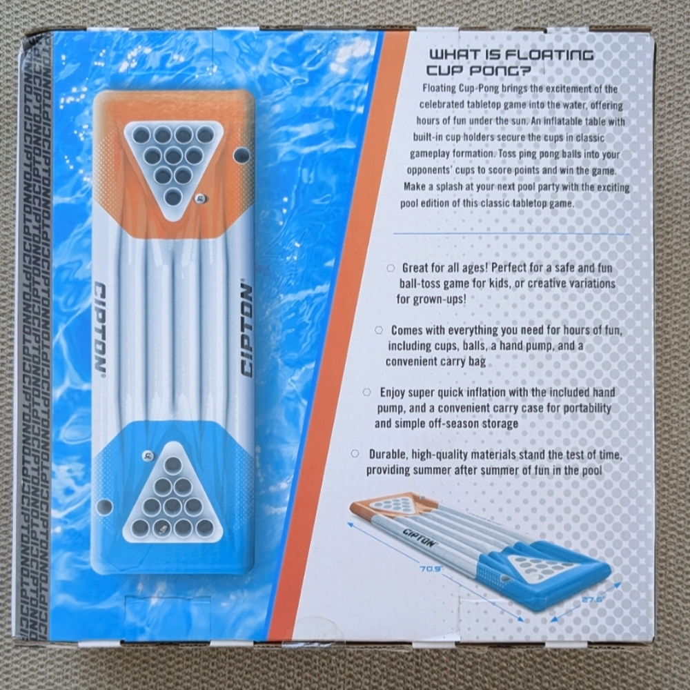 NIB CIPTON SPORTS Floating Cup-Pong Pool Game - Picture 3 of 5